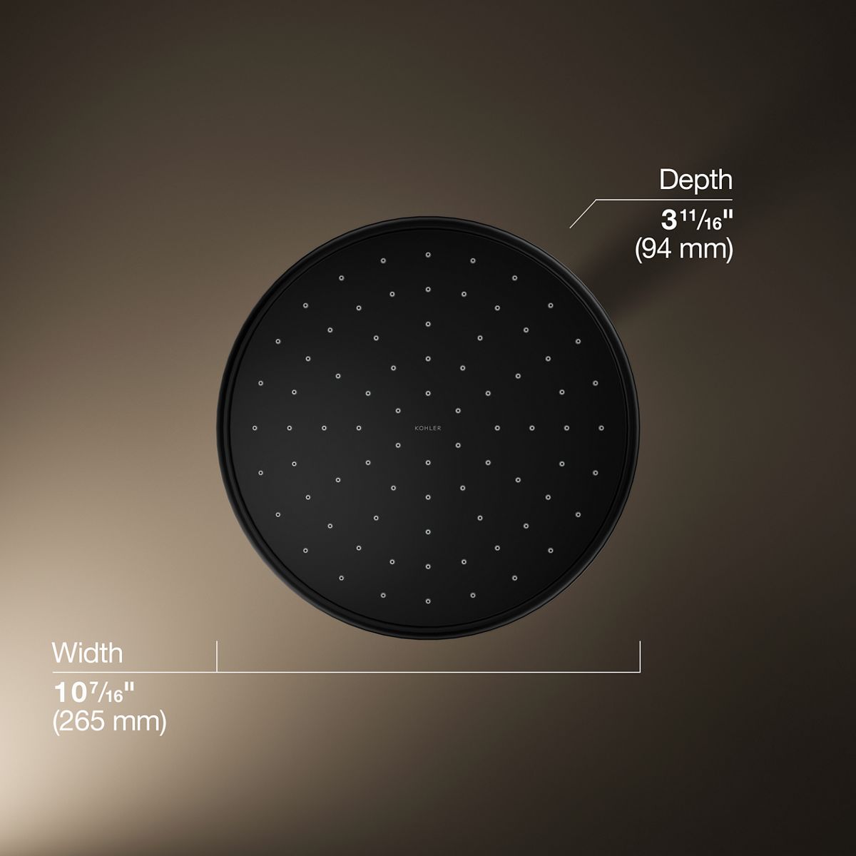3/4 view of product with dimensions