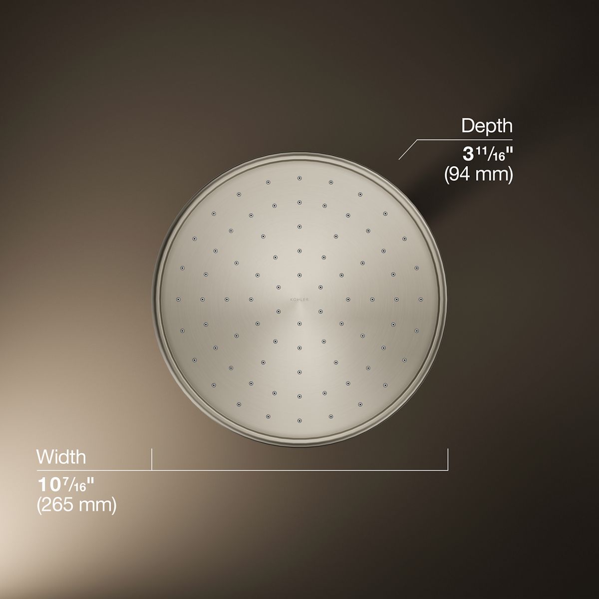 3/4 view of product with dimensions