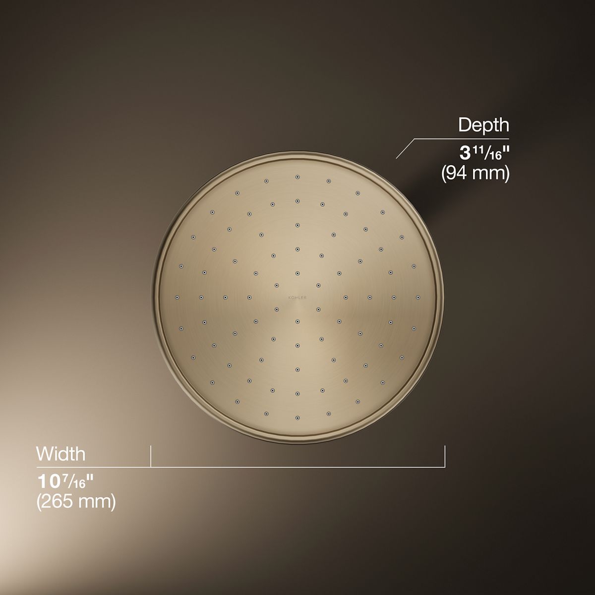 3/4 view of product with dimensions