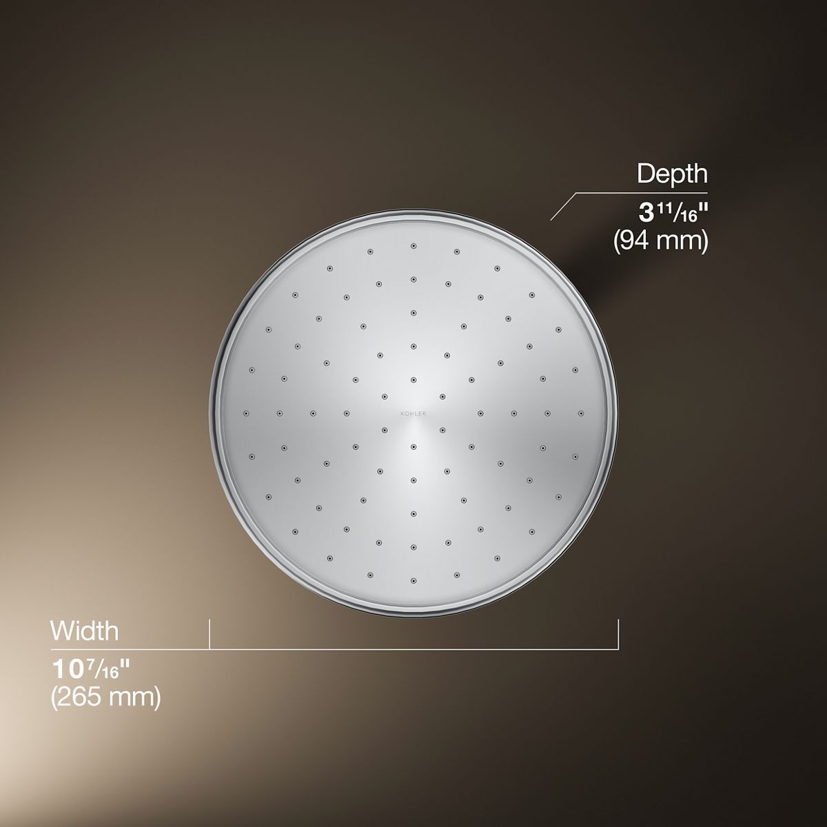 3/4 view of product with dimensions
