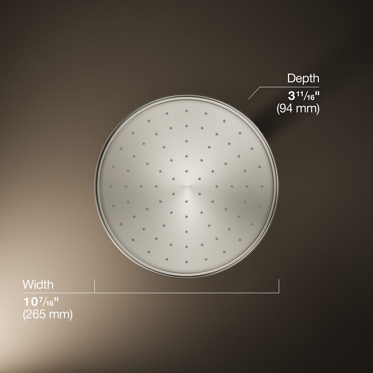 3/4 view of product with dimensions