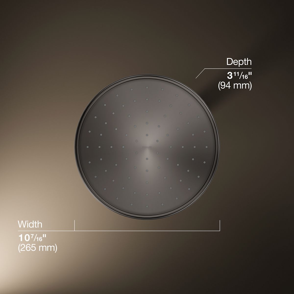 3/4 view of product with dimensions