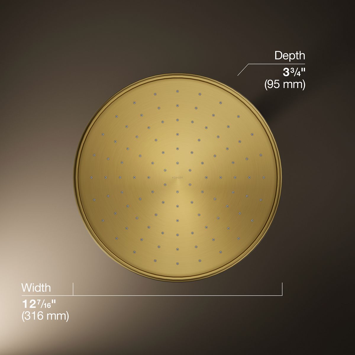 3/4 view of product with dimensions