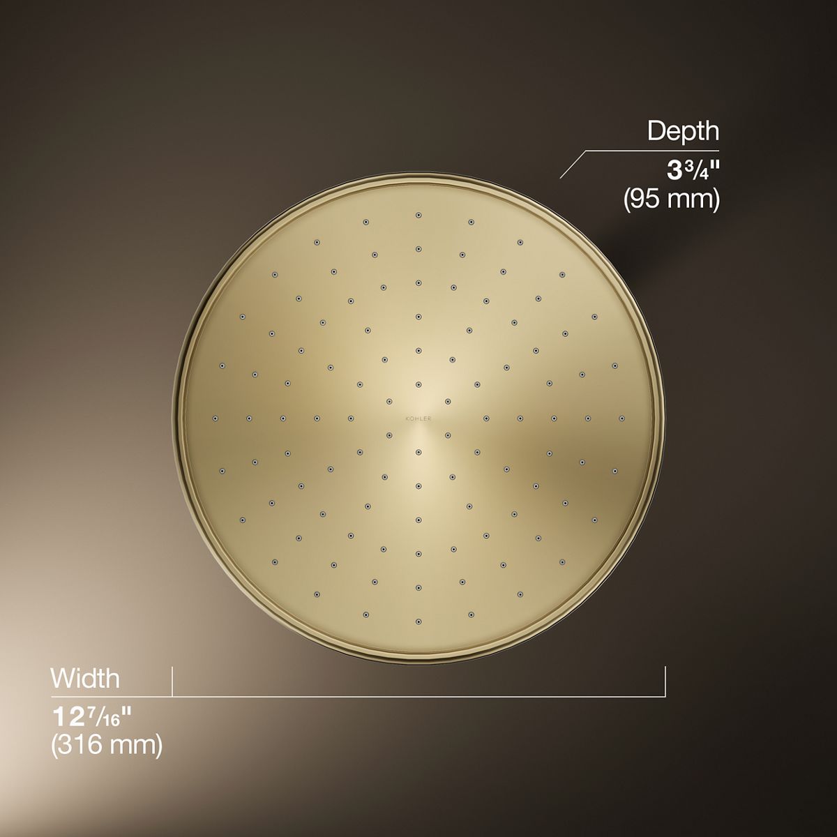 3/4 view of product with dimensions