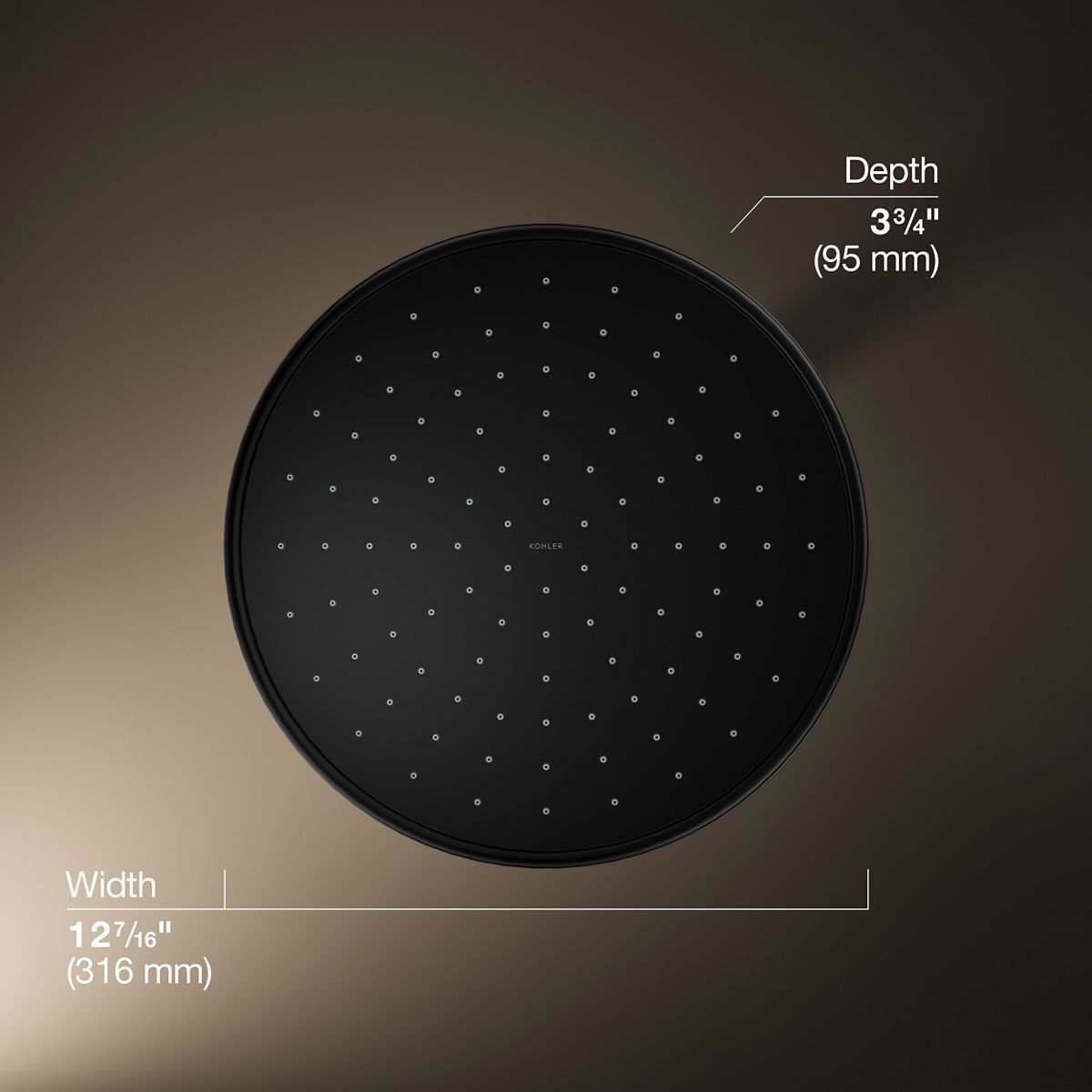 3/4 view of product with dimensions