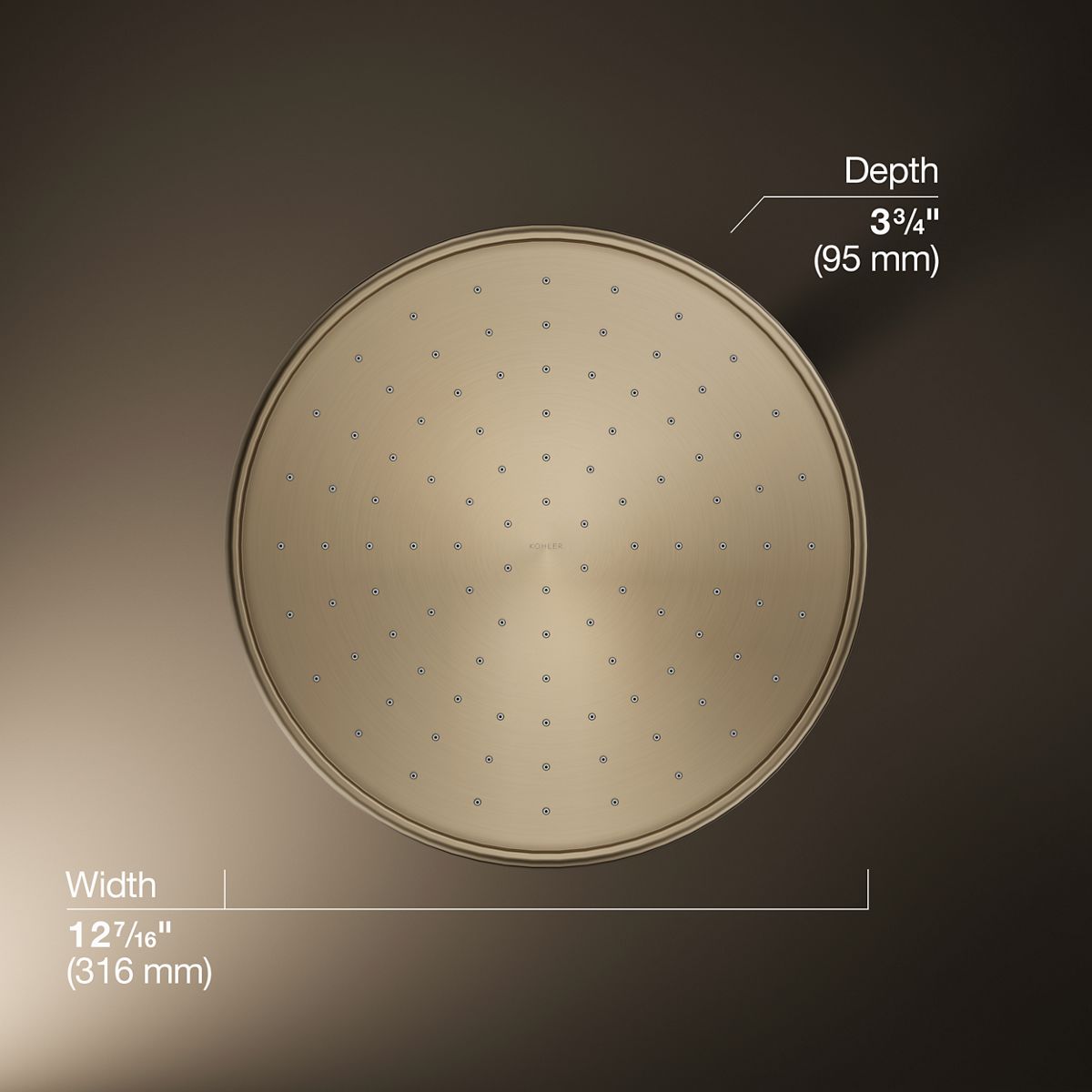 3/4 view of product with dimensions