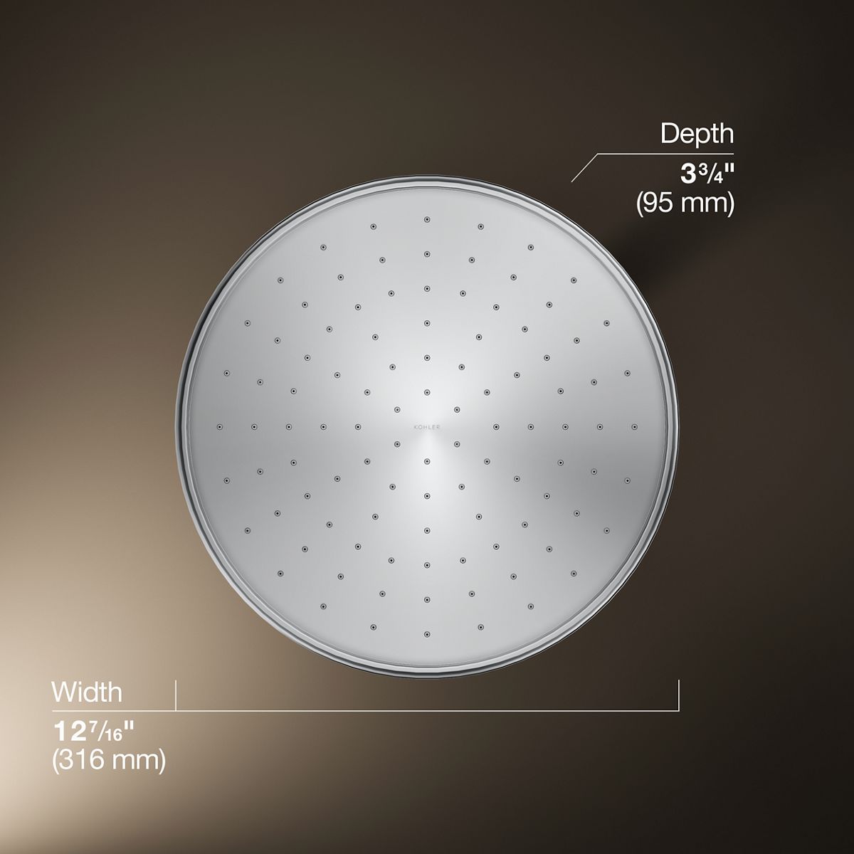 3/4 view of product with dimensions