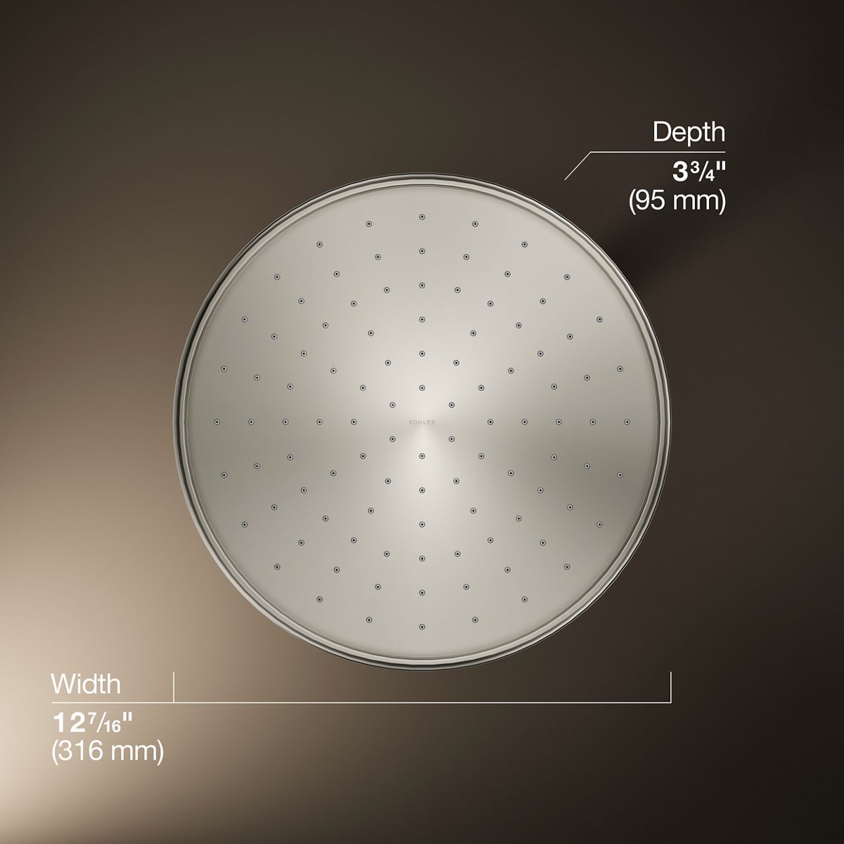 3/4 view of product with dimensions