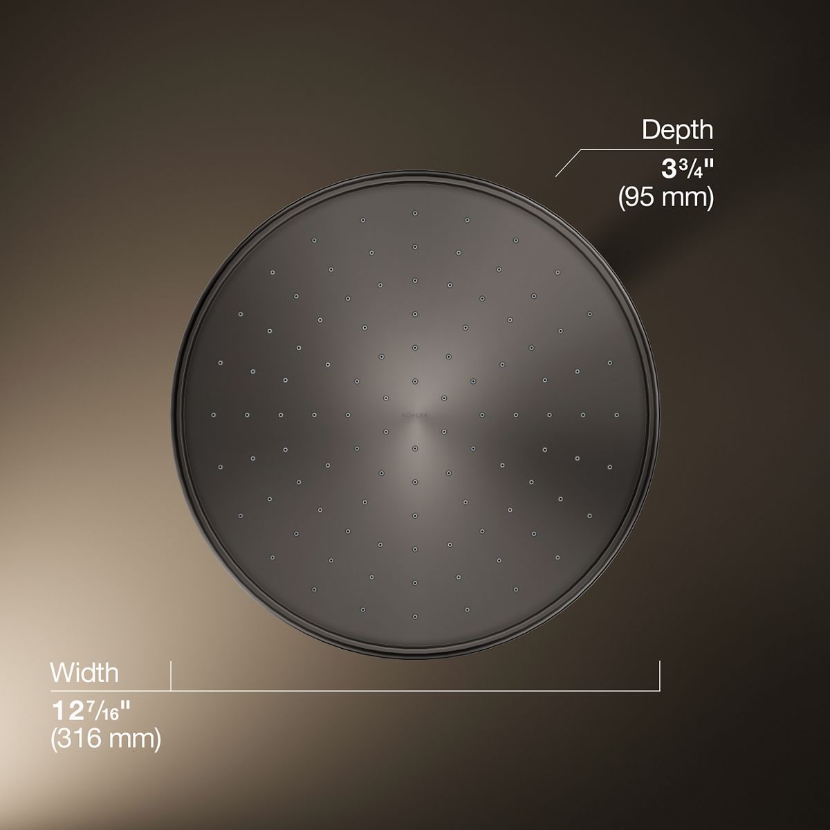 3/4 view of product with dimensions