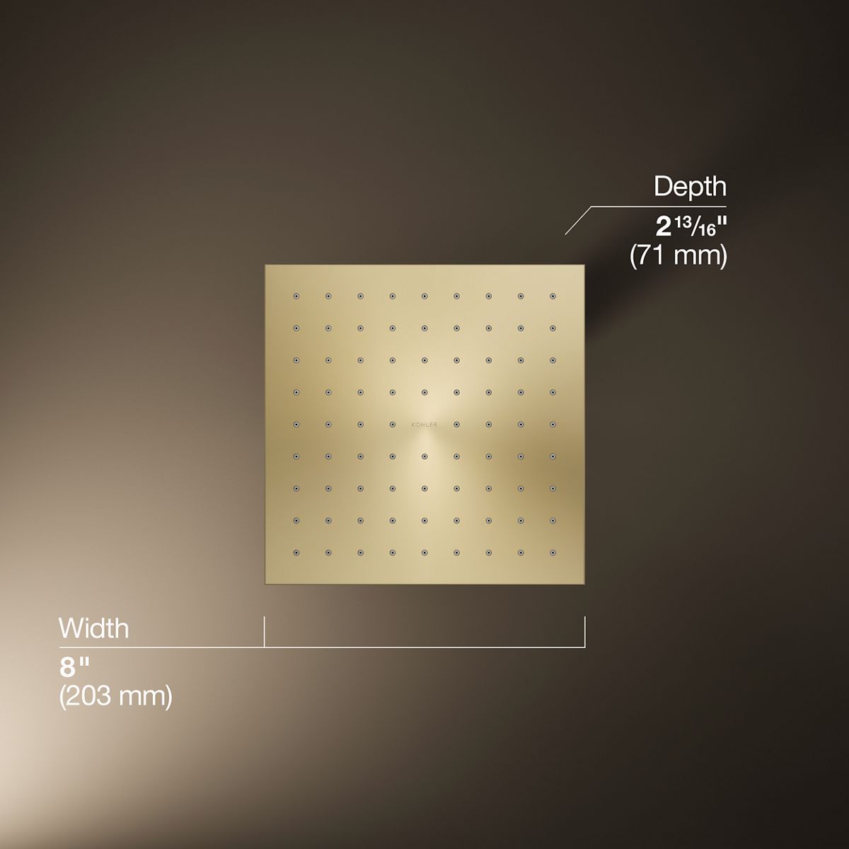 3/4 view of product with dimensions