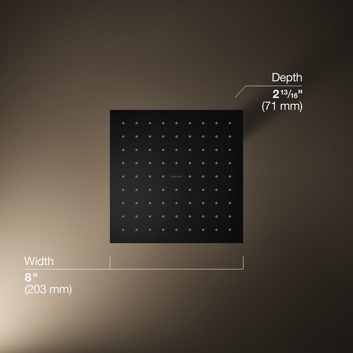 3/4 view of product with dimensions