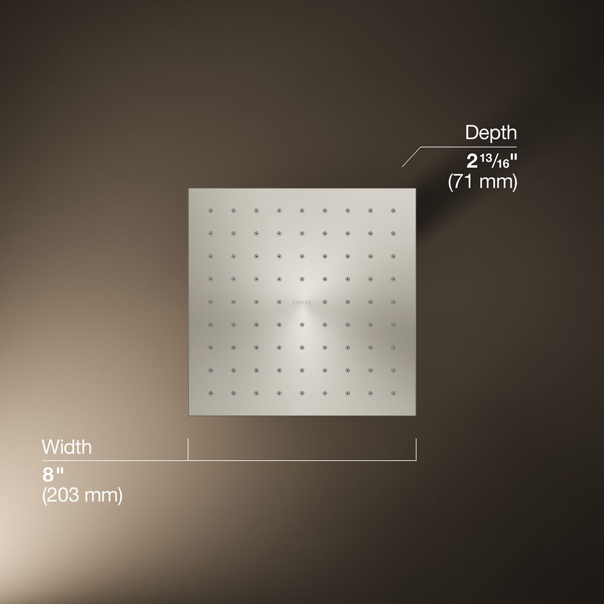 3/4 view of product with dimensions
