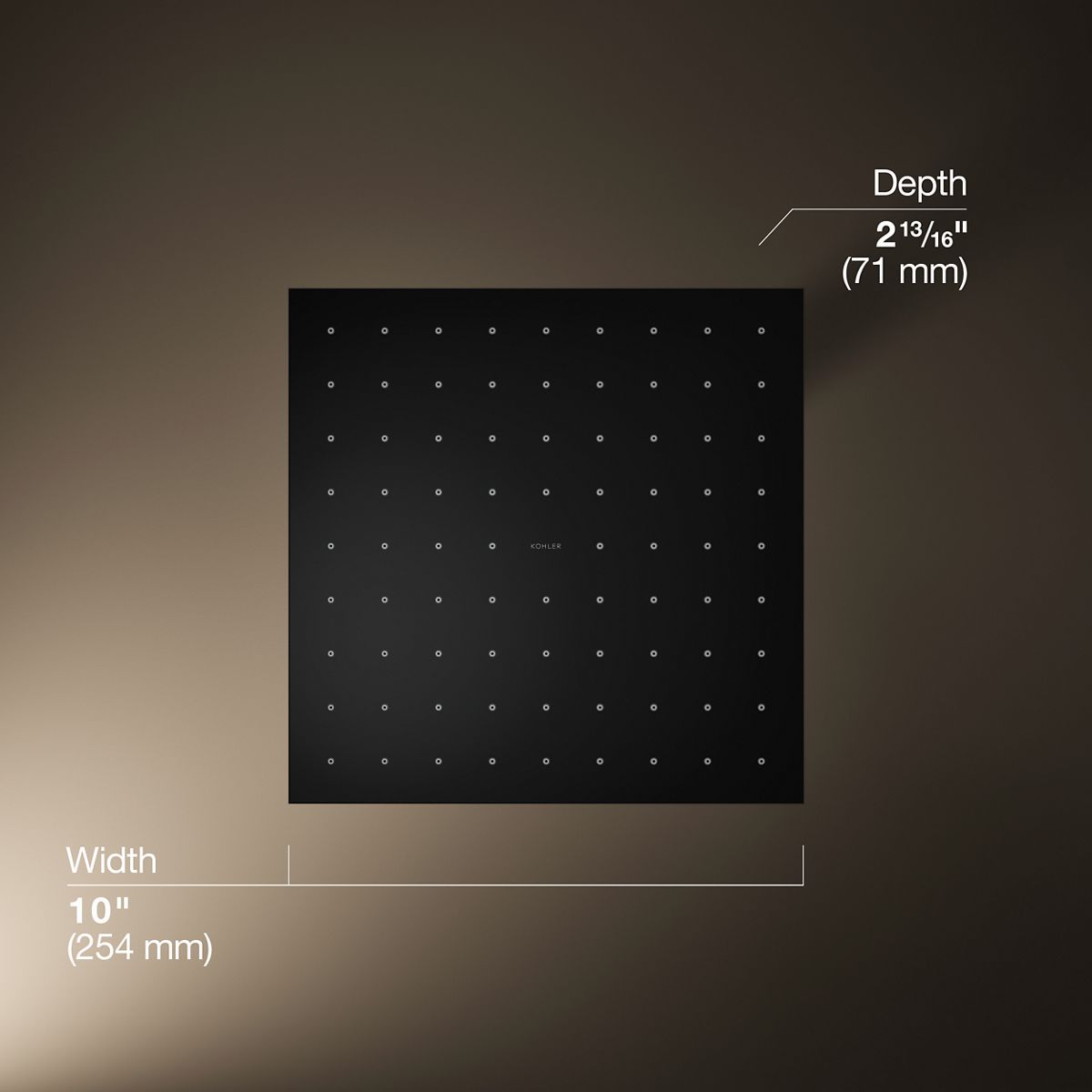 3/4 view of product with dimensions