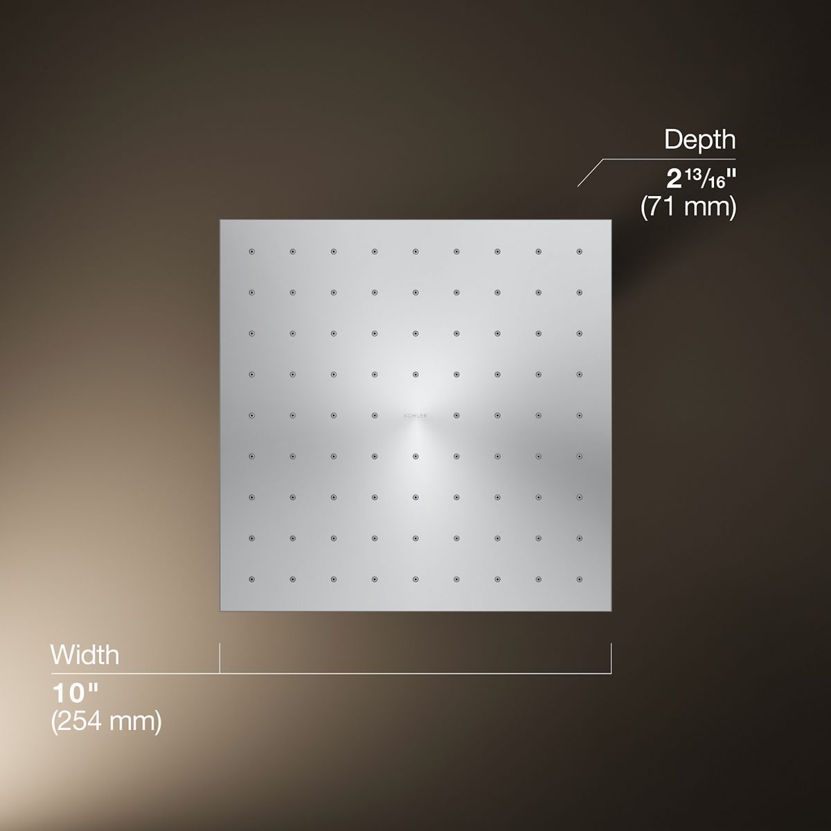 3/4 view of product with dimensions