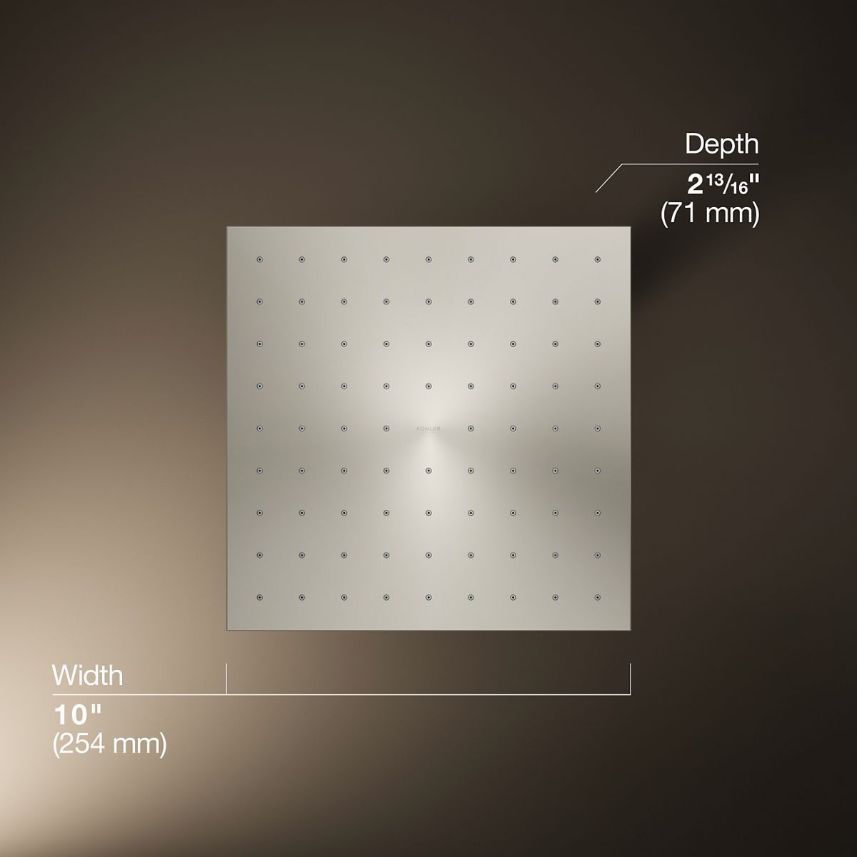 3/4 view of product with dimensions