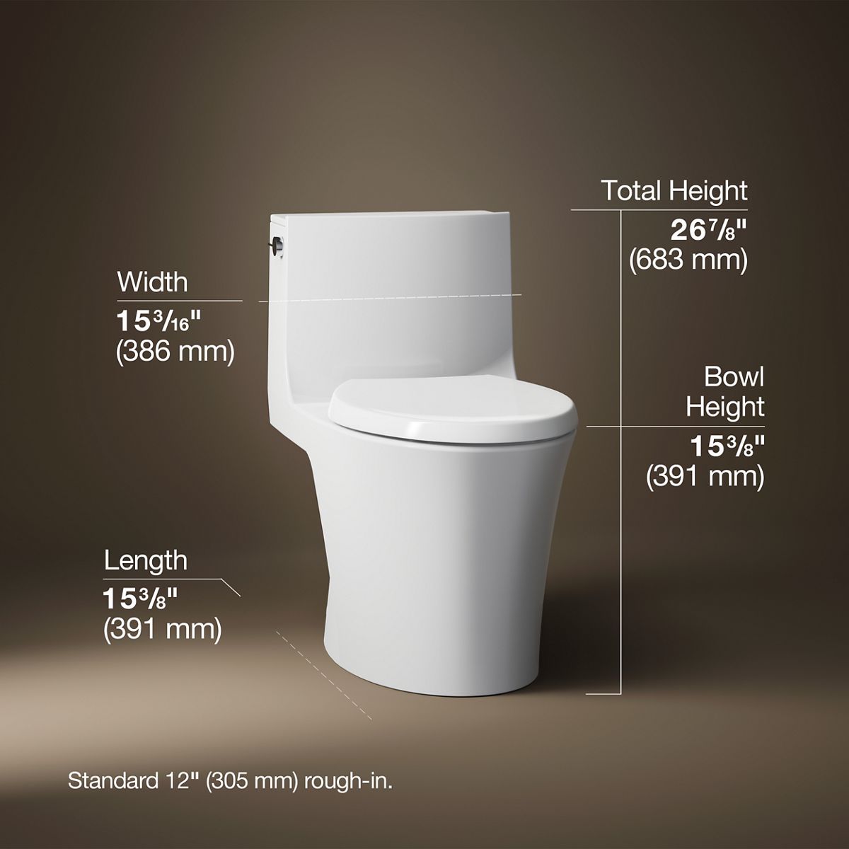 3/4 view of product with dimensions