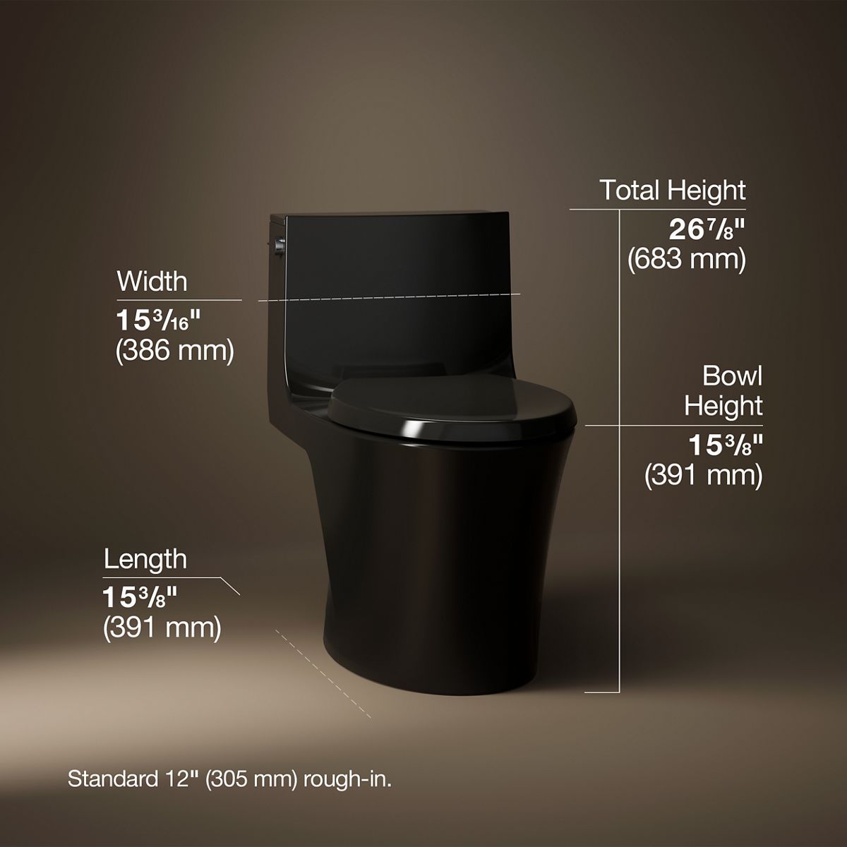 3/4 view of product with dimensions
