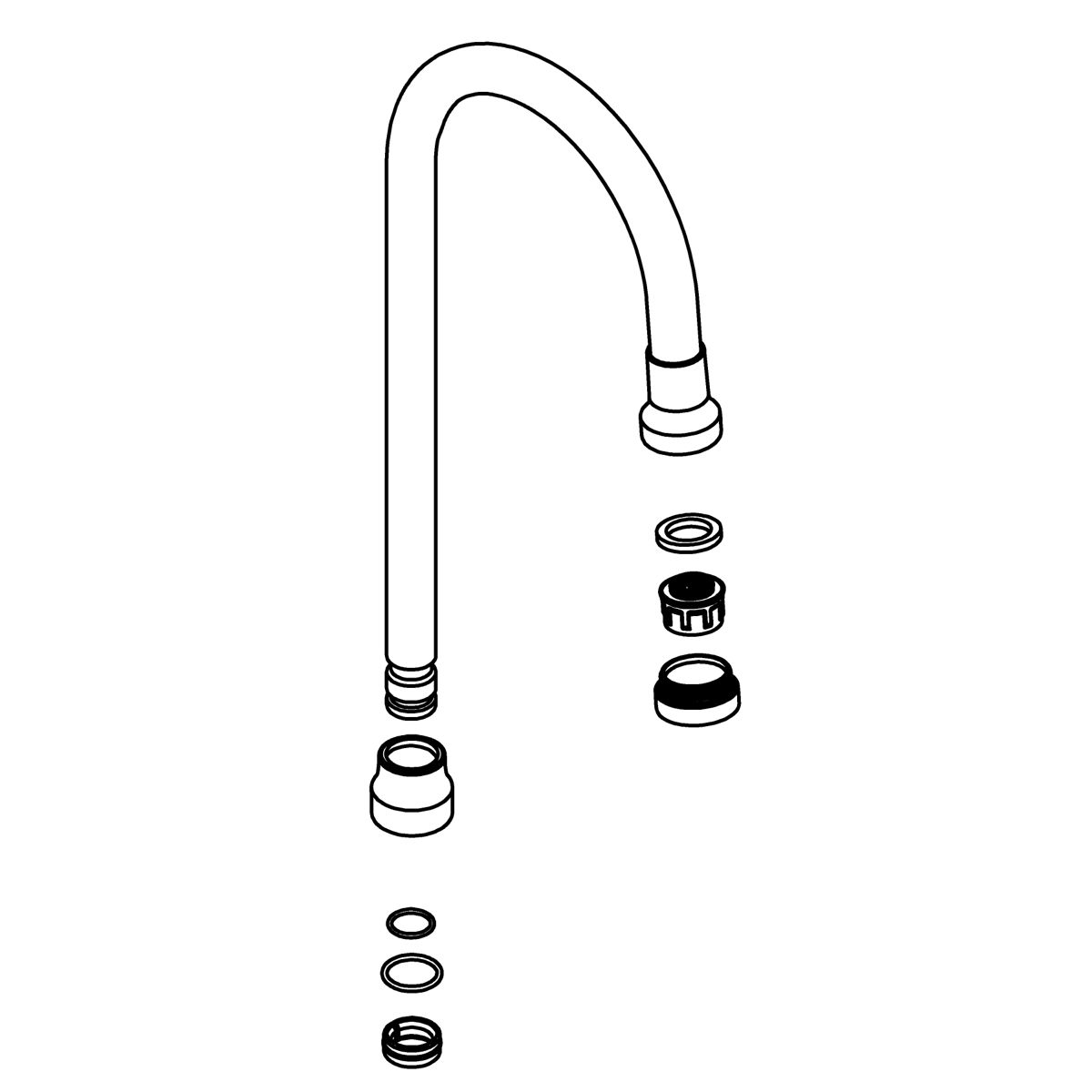 Kohler Genuine Parts Spout Assembly, Gooseneck KIT - Polished Chrome