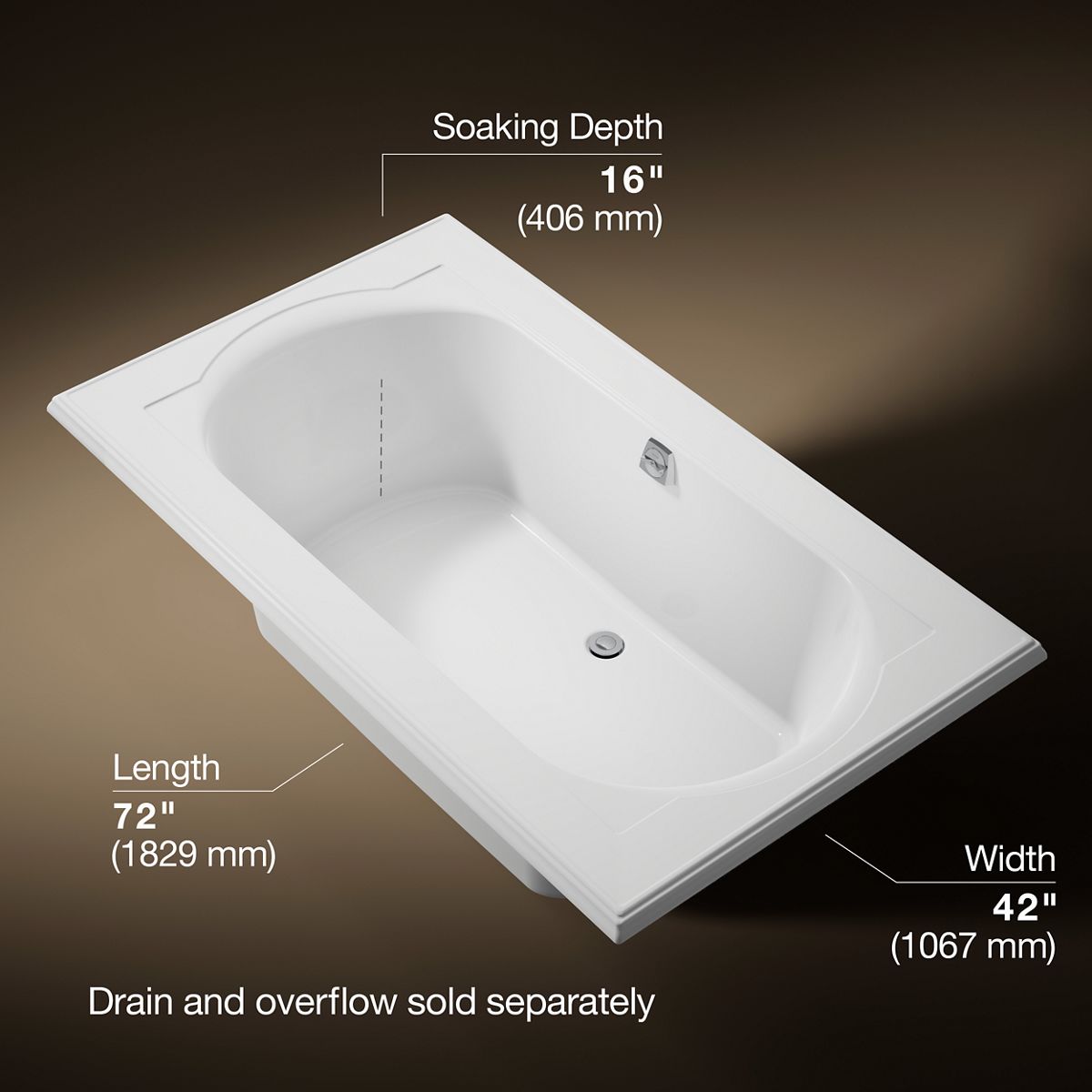 3/4 view of product with dimensions