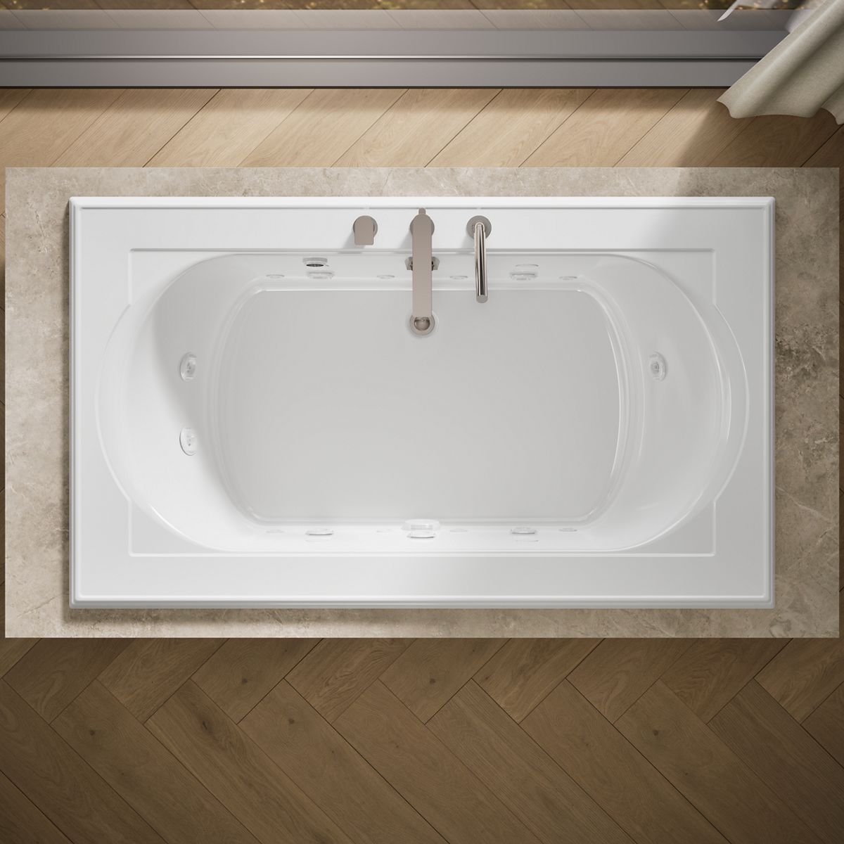 View of products in room from above