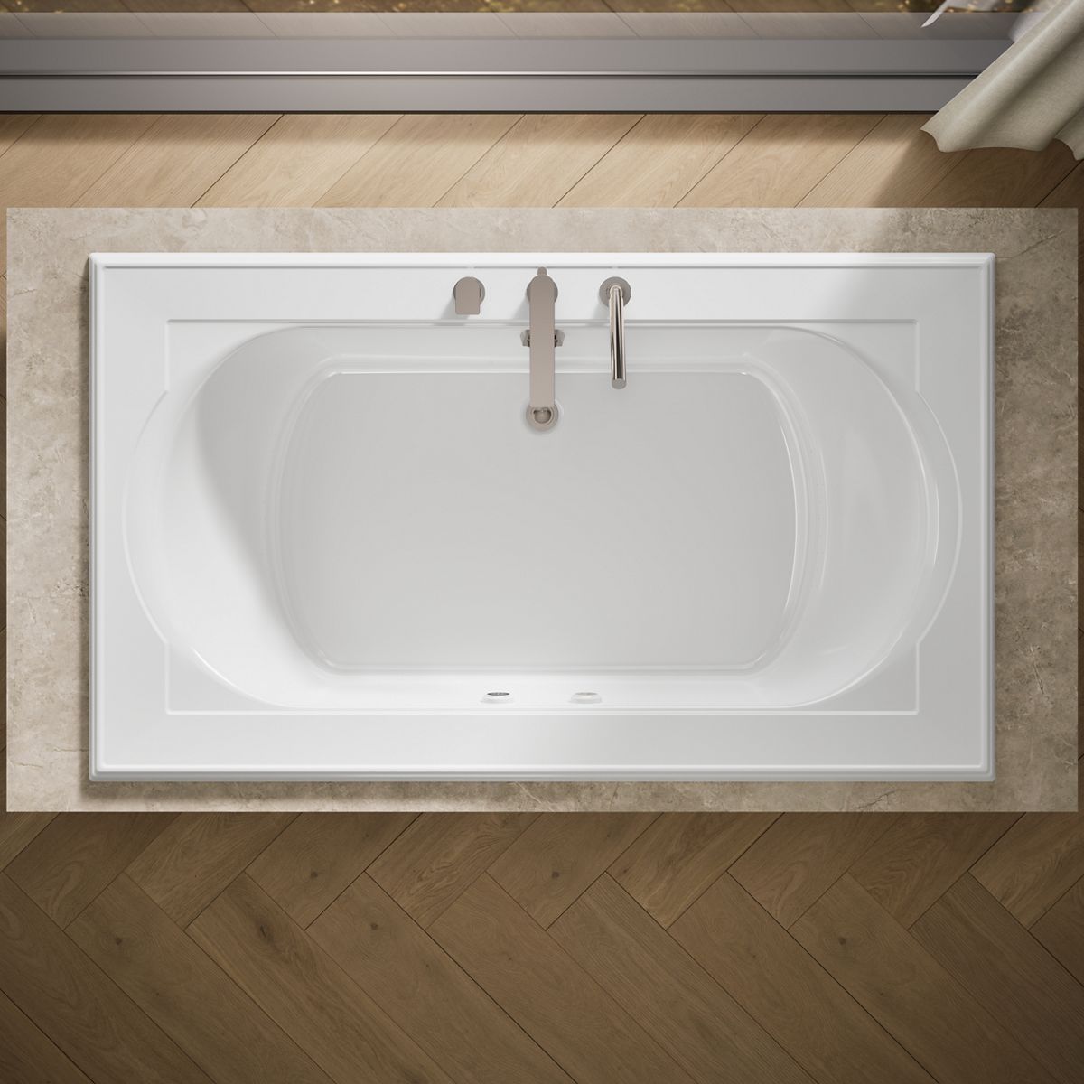 View of products in room from above