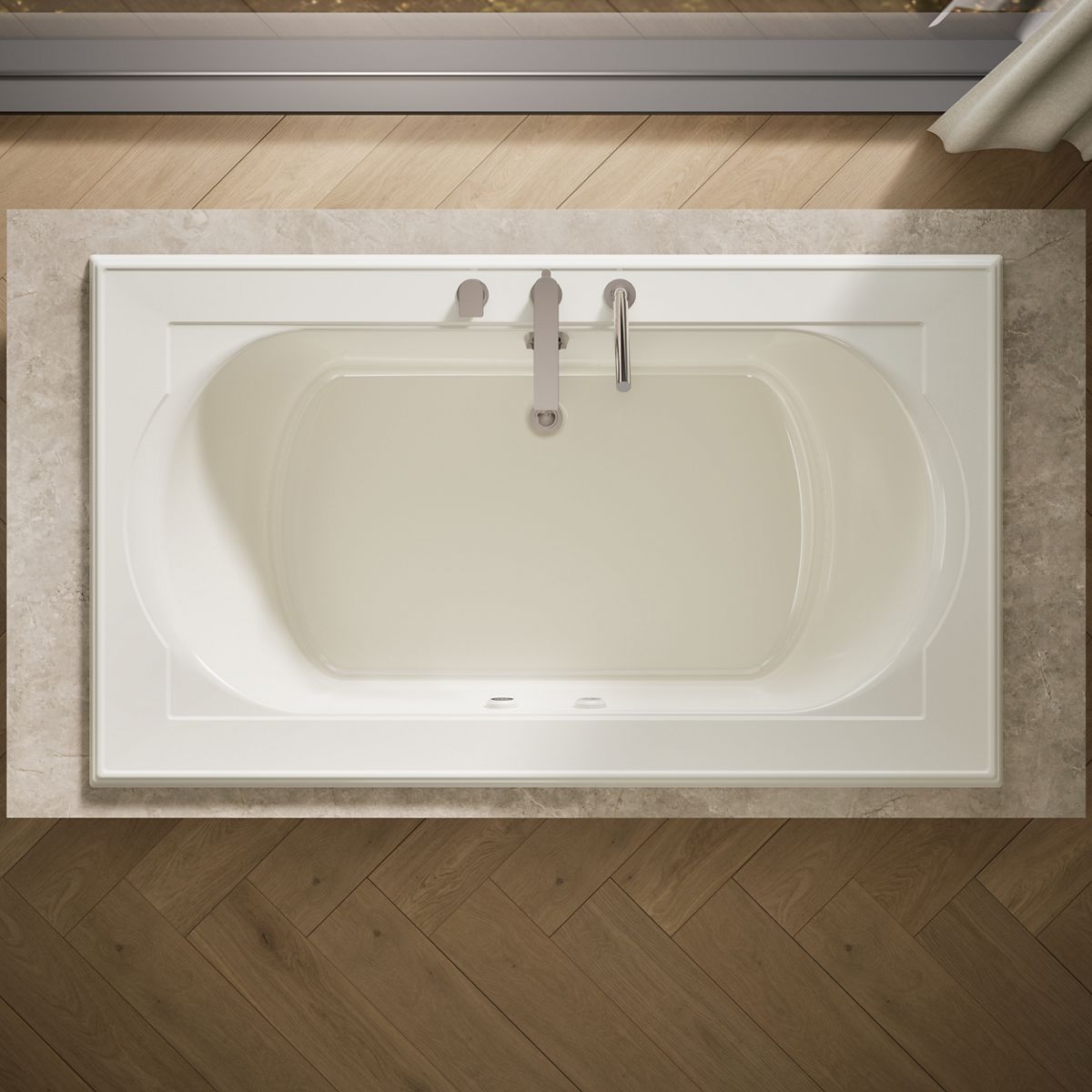 View of products in room from above
