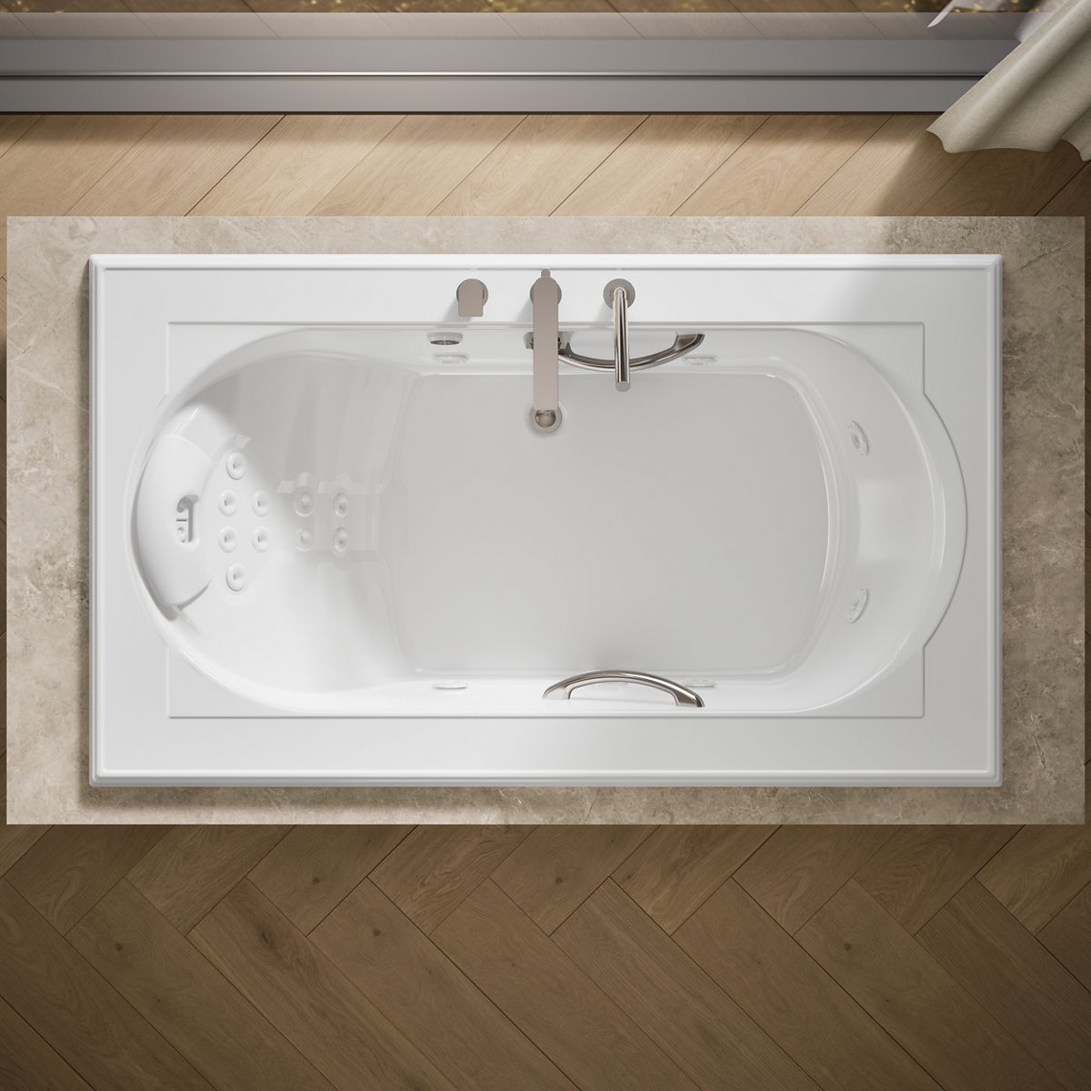 View of products in room from above