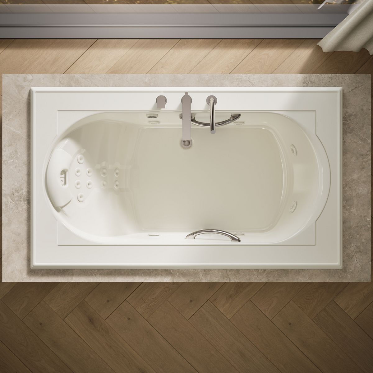 View of products in room from above