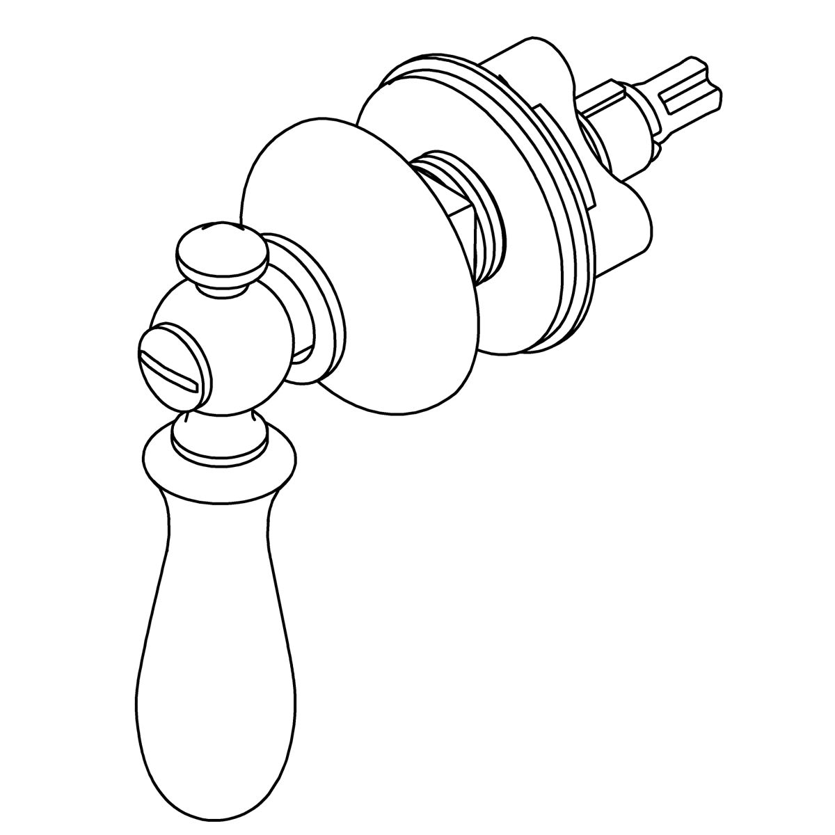 Kohler Genuine Parts Harken Single Flush TRIP Lever - Polished Chrome