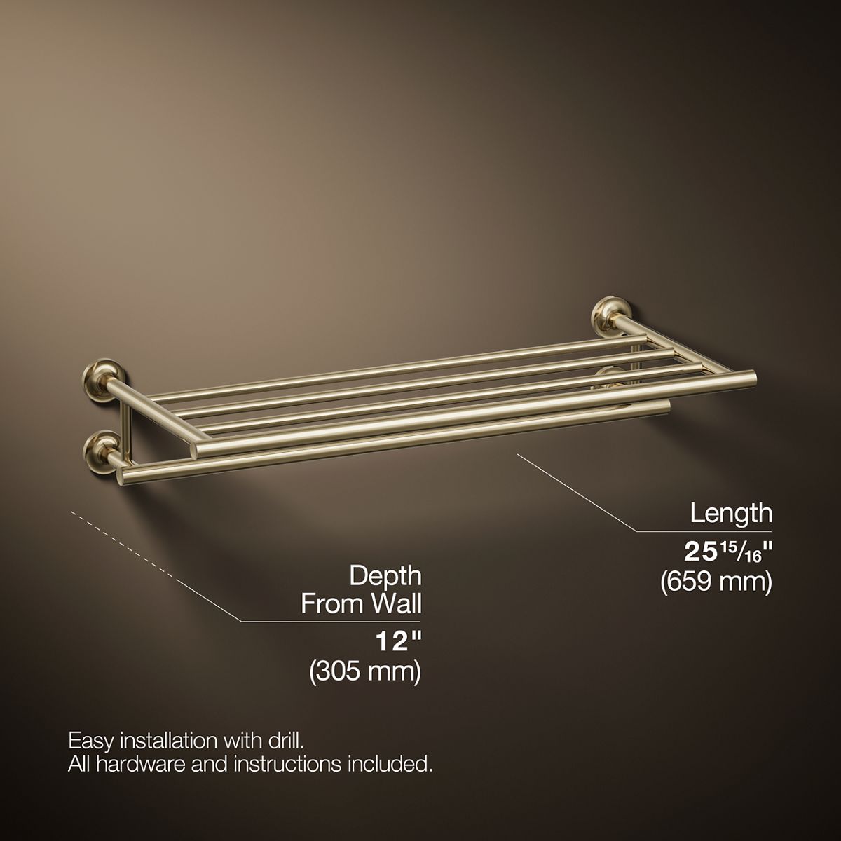 3/4 view of product with dimensions