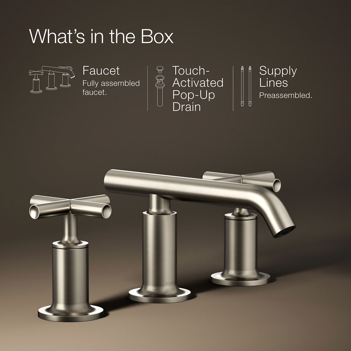 KOHLER | K-14410-3 | Purist Widespread Sink Faucet with Low Cross