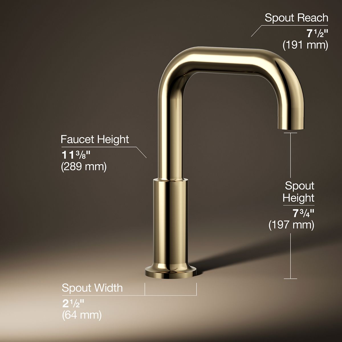 3/4 view of product with dimensions