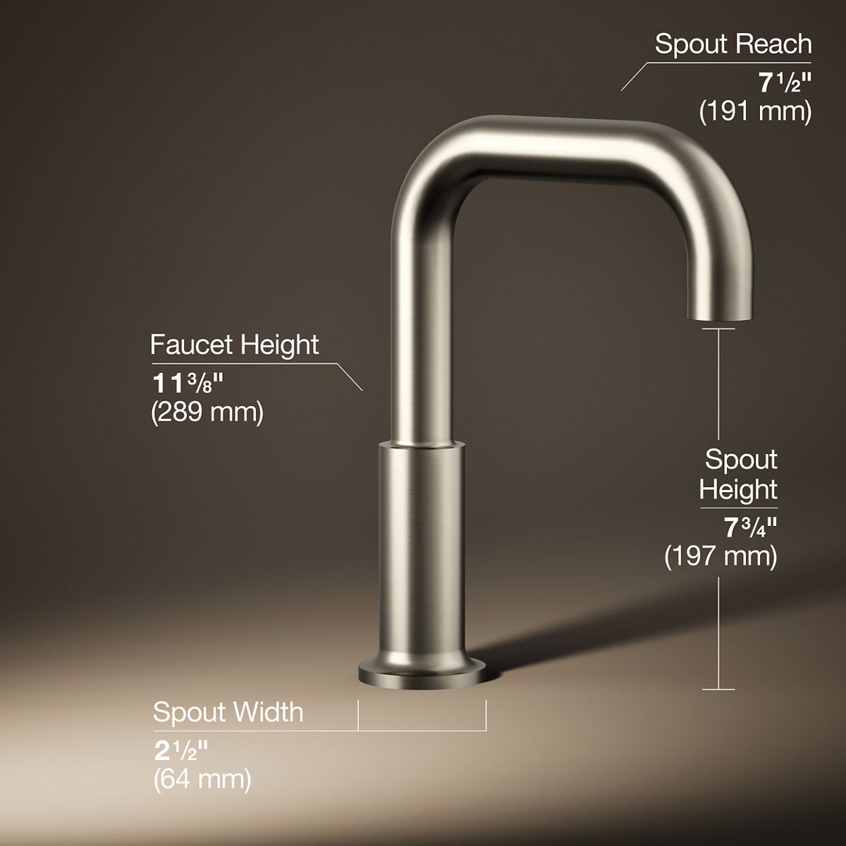 3/4 view of product with dimensions