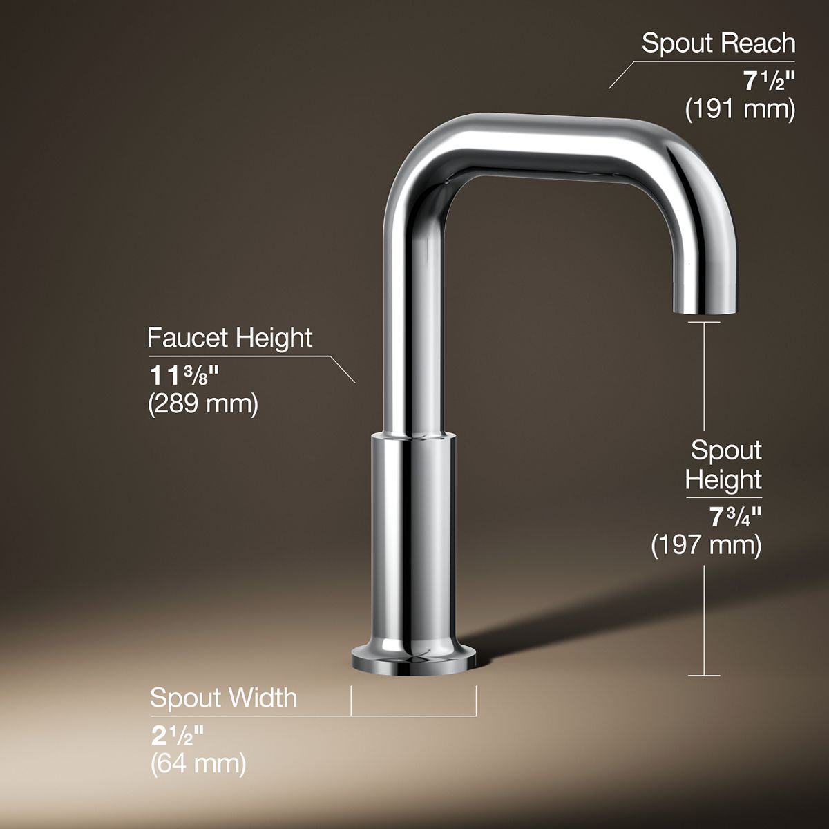 3/4 view of product with dimensions