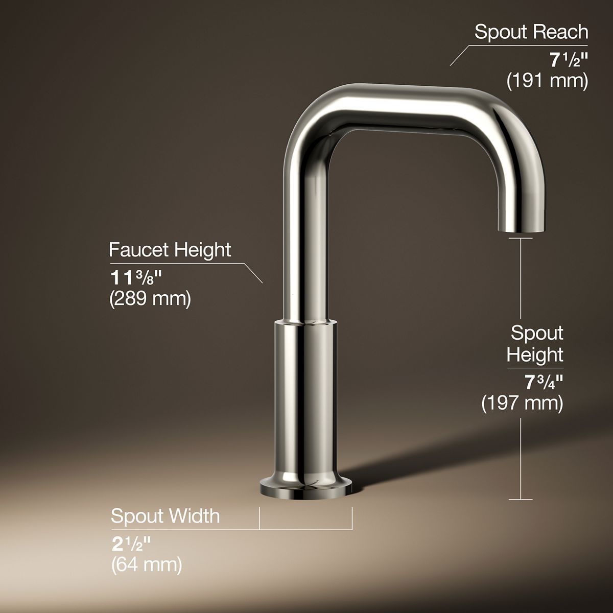 3/4 view of product with dimensions