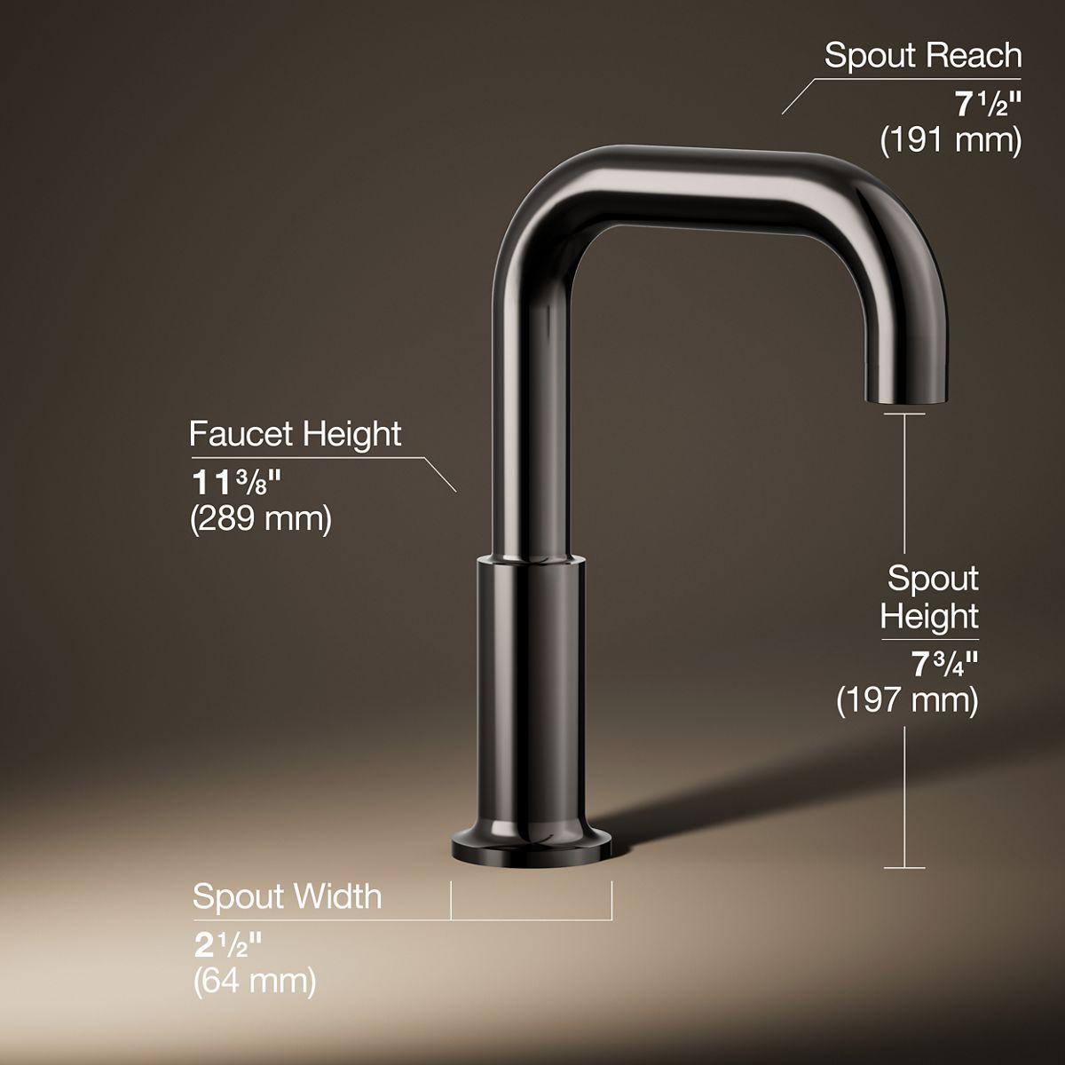 3/4 view of product with dimensions