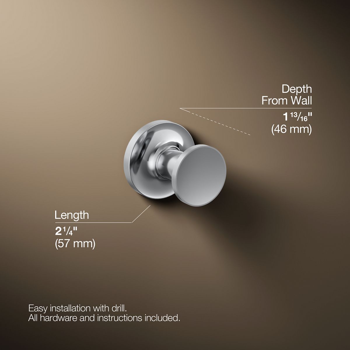 3/4 view of product with dimensions