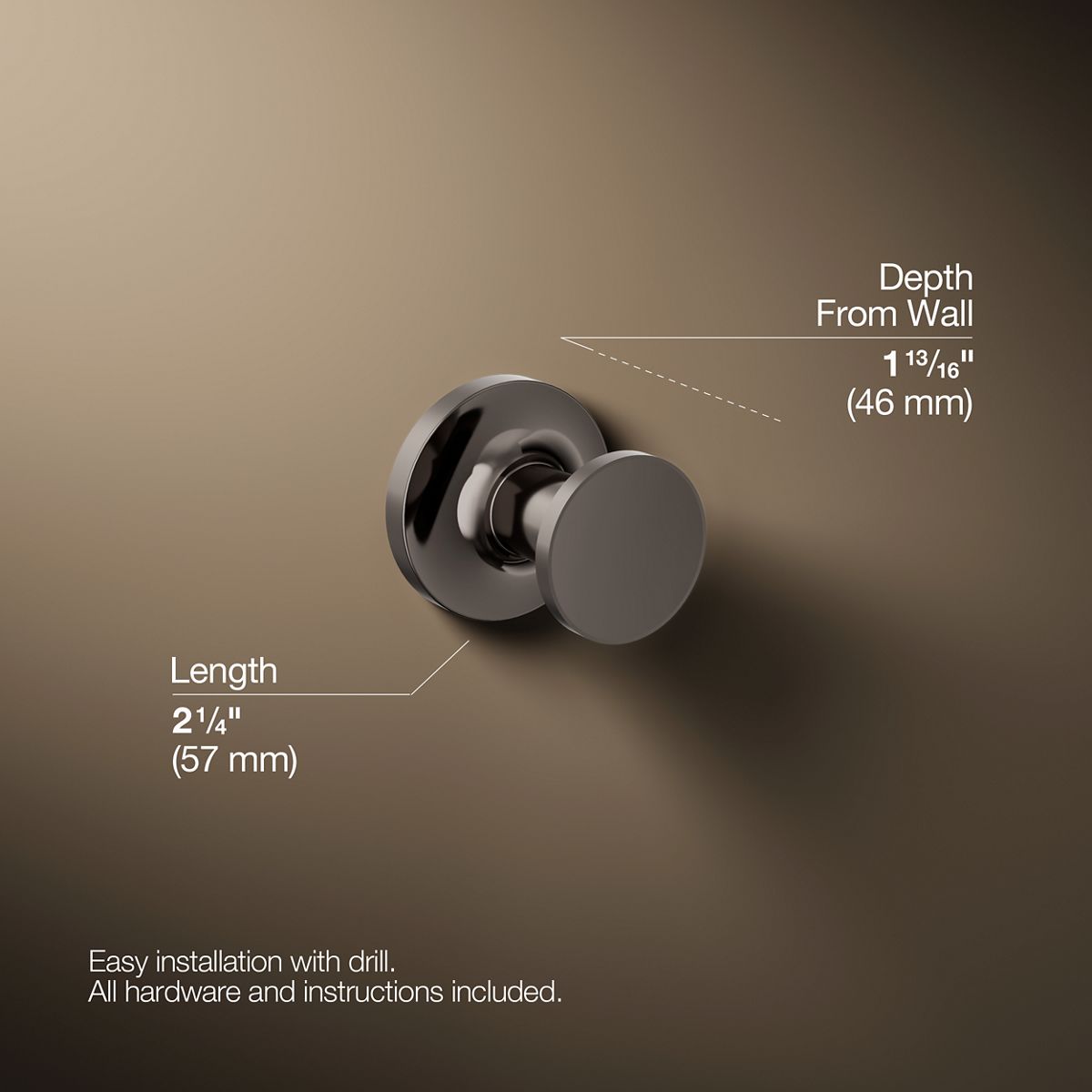 3/4 view of product with dimensions