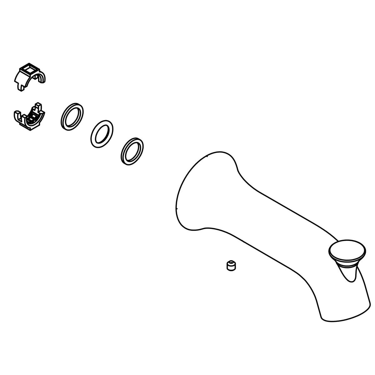 Kohler Genuine Parts Assembly, BATH Spout - Matte Black