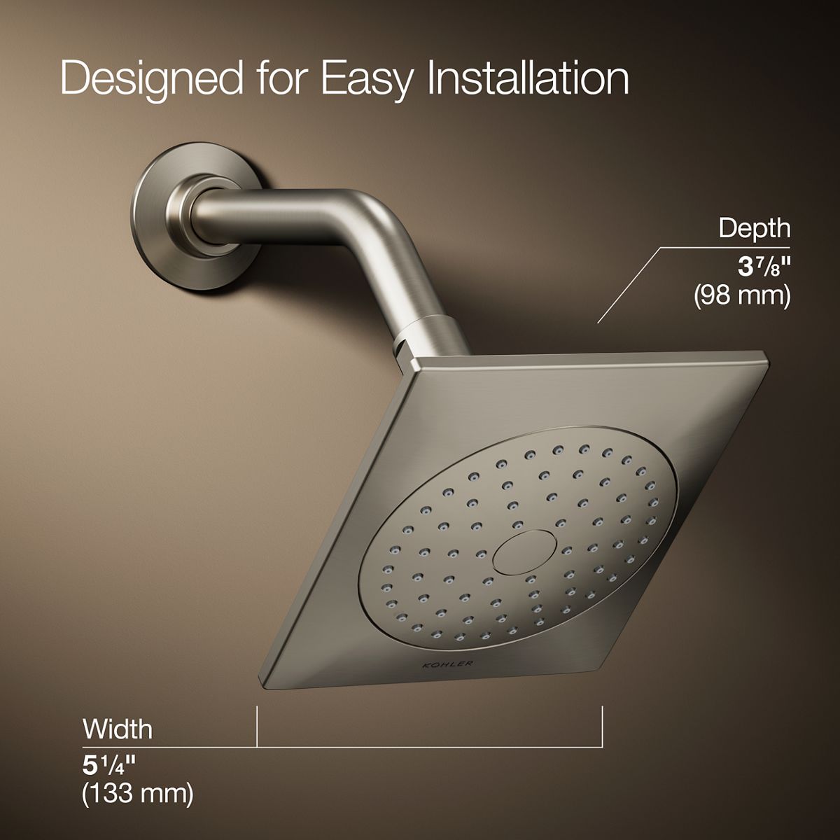 3/4 view of product with dimensions