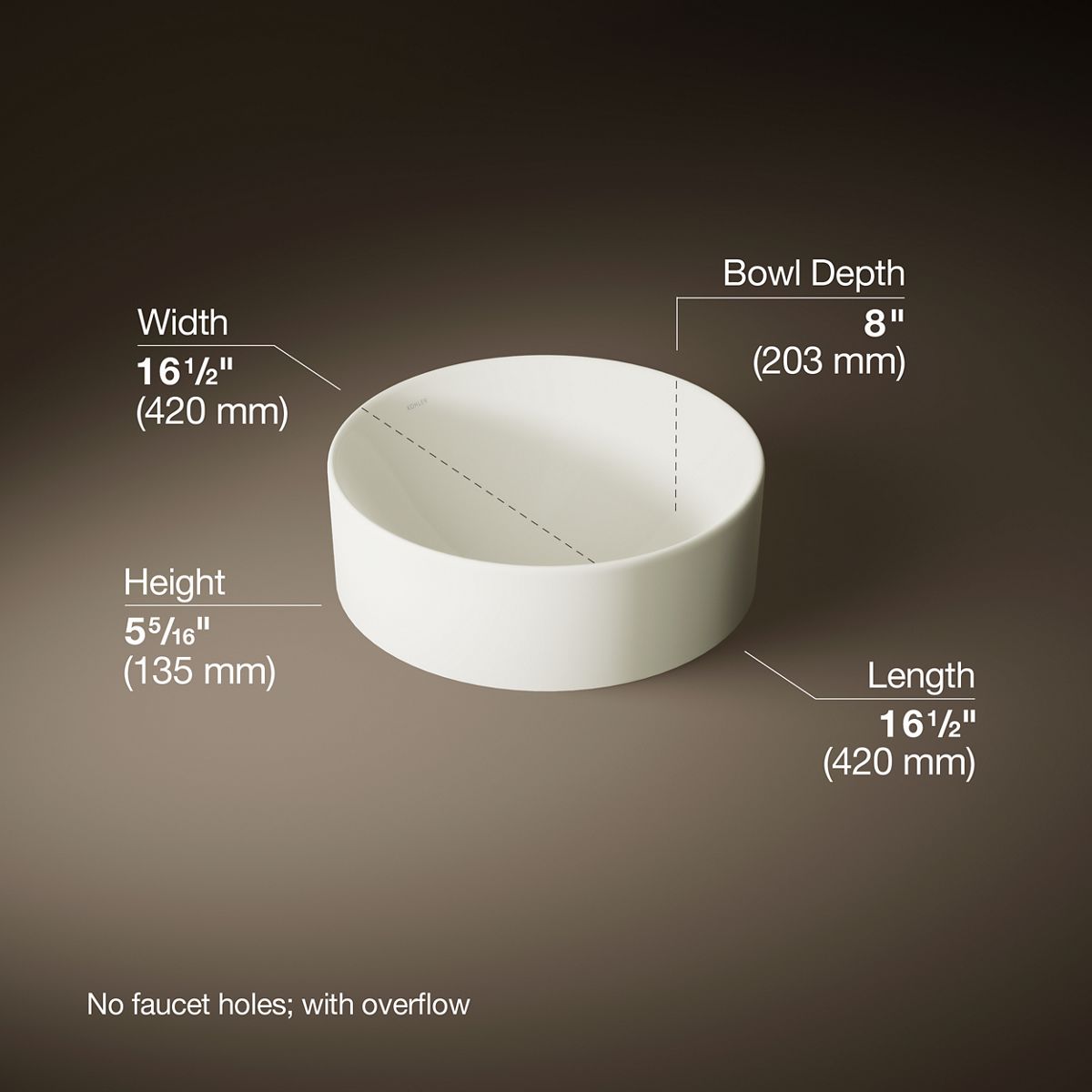 3/4 view of product with dimensions