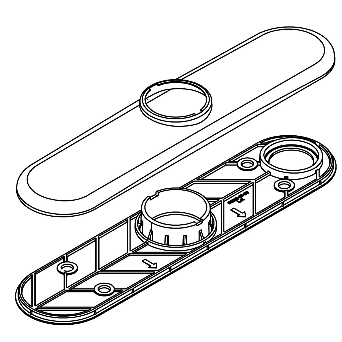 Kohler Genuine Parts Three HOLE Escutcheon KIT - Polished Chrome