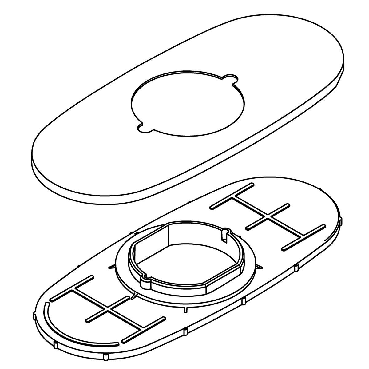 Kohler Genuine Parts KIT, Three HOLE Escutcheon Service - Matte Black