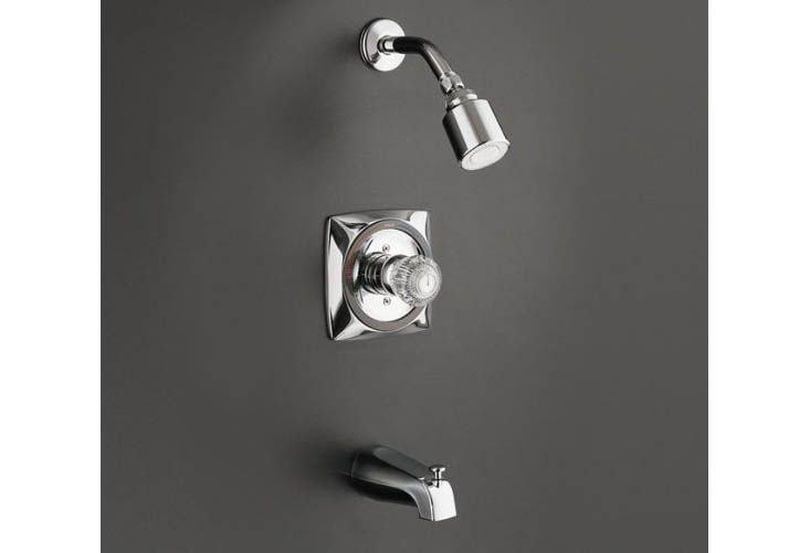 Coralais Bath and Shower Faucet with Acrylic Handle, Non-Pres. Bal