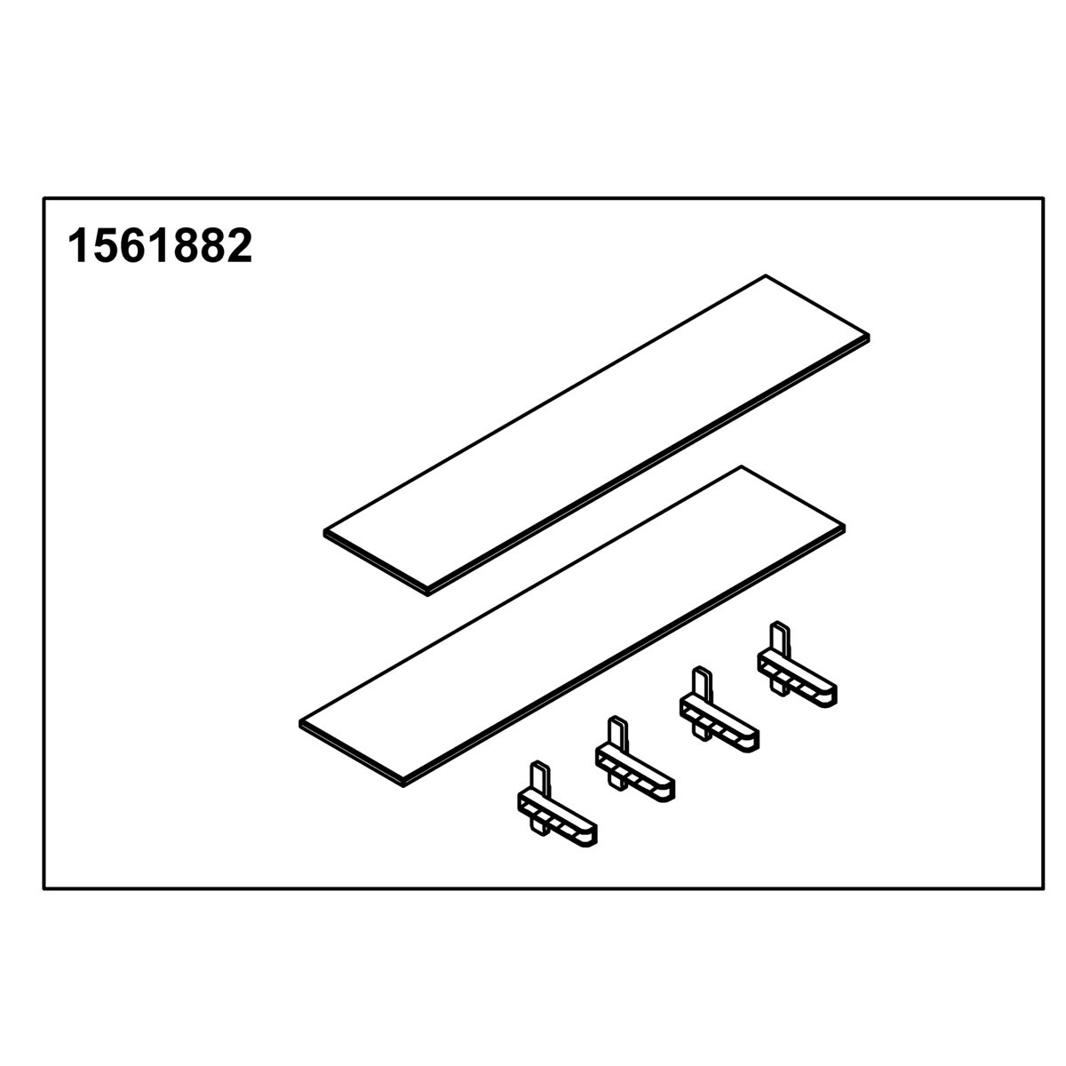 Kohler Genuine Parts Glass Shelf 20 Opp(2 Shelf 4 Holders)