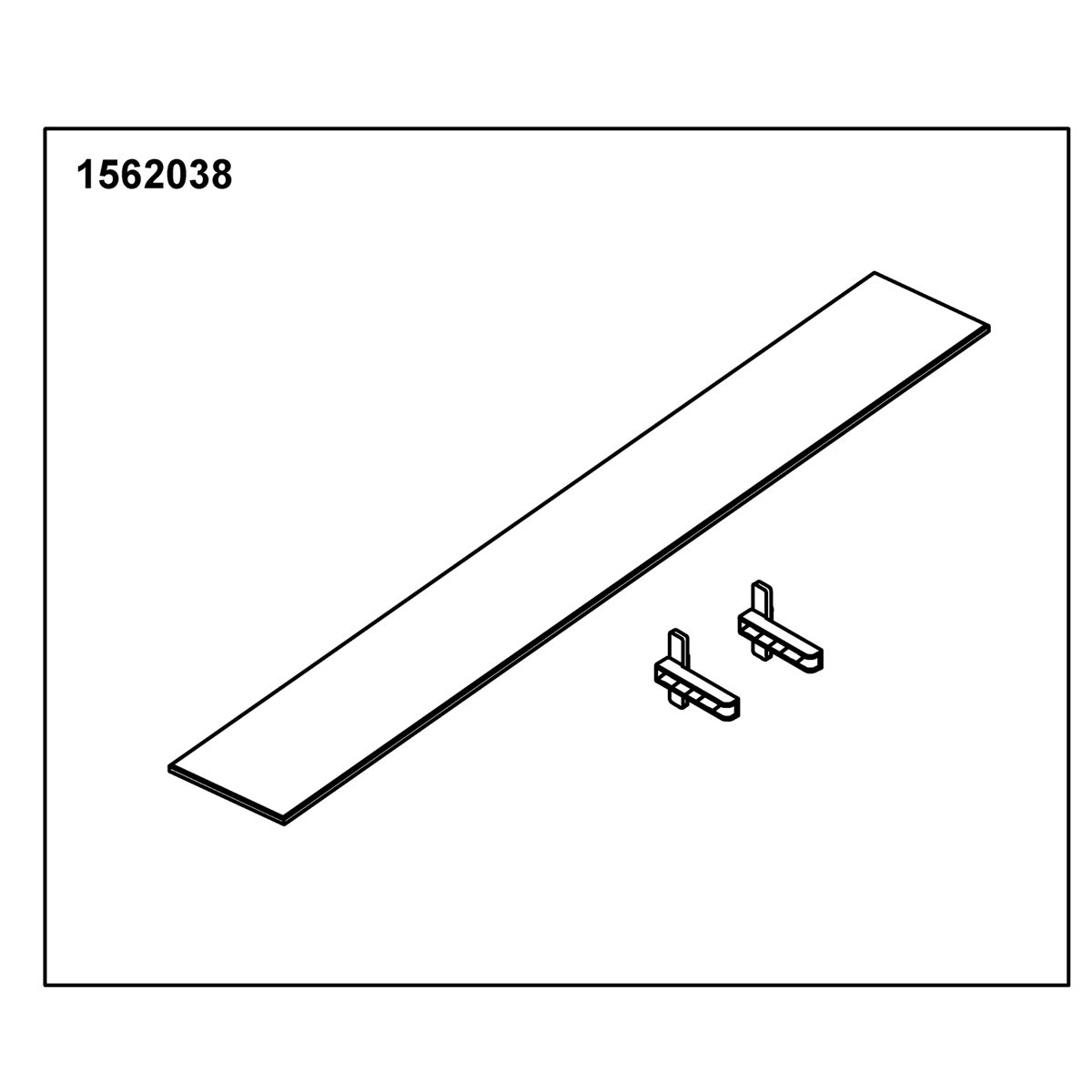 Kohler Genuine Parts Glass Shelf 35 Opp(1 Shelf 2 Holders)