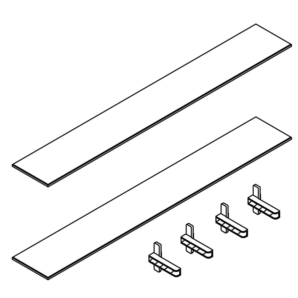 Kohler Genuine Parts Glass Shelf 30 Good(2 Shelf 4 Holders)