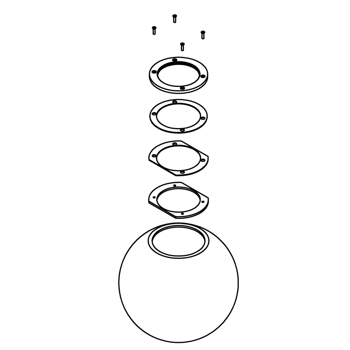 Kohler Genuine Parts Glass Sphere WITH Threaded Connector