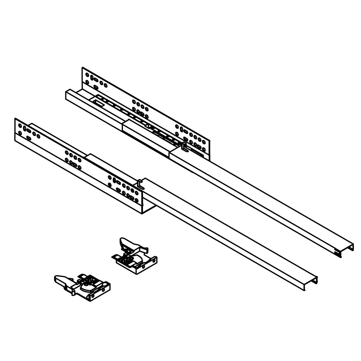 Kohler Genuine Parts Drawer Slides WITH Clips, Pair, 450MM