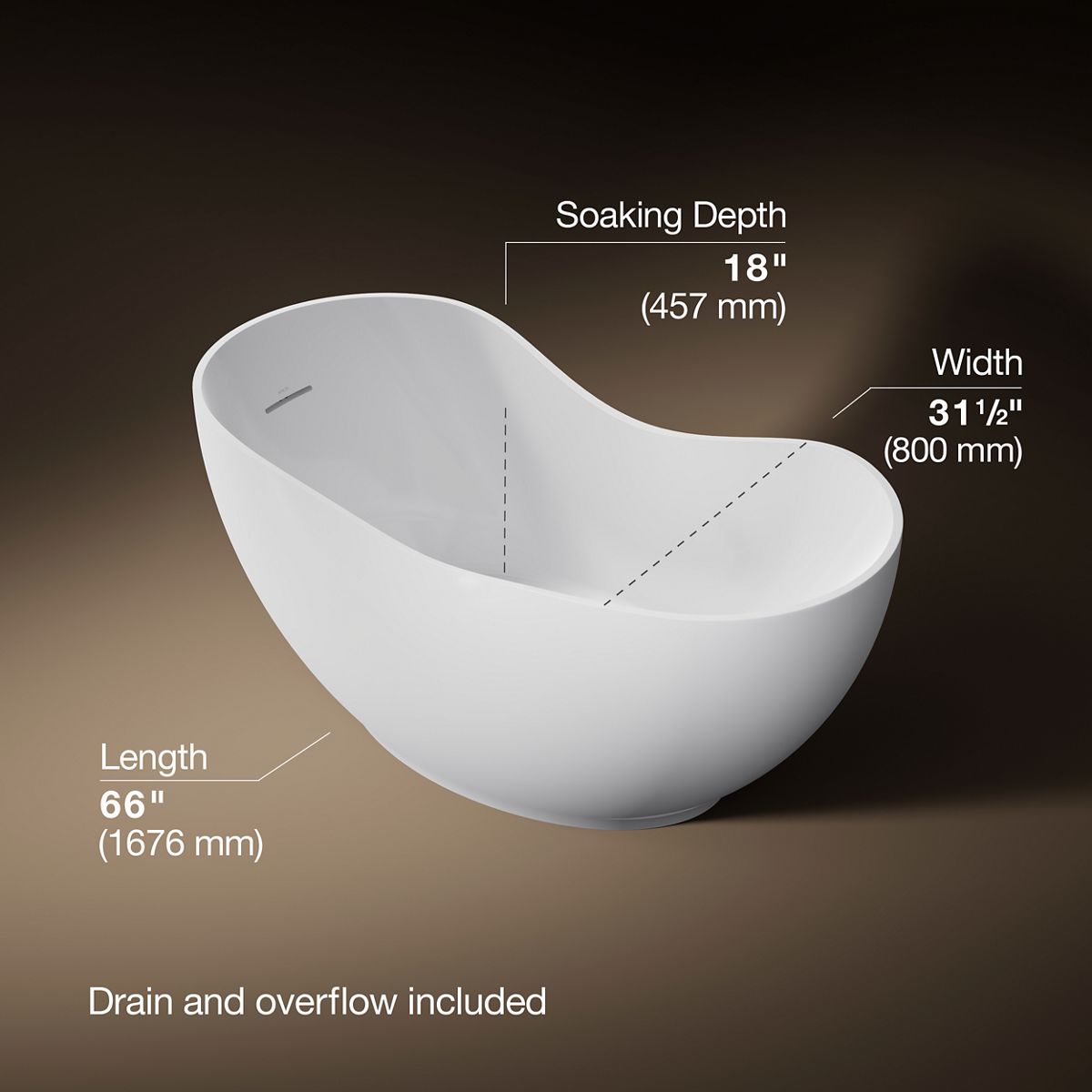 3/4 view of product with dimensions